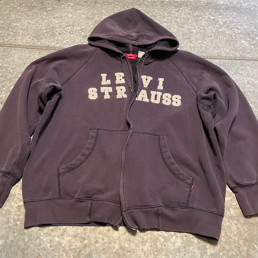 Vintage Levi's Levi Strauss Spellout Embroidered Hoodie Sweatshirt XL 90s Y2K